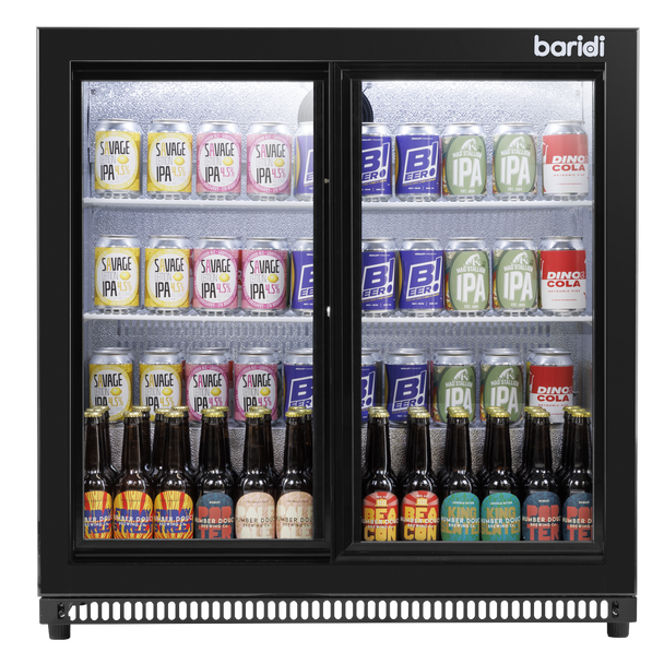 Sealey DH273 │ Baridi Back Bar Drinks Fridge/Cooler with Double Sliding Doors, 190L Capacity