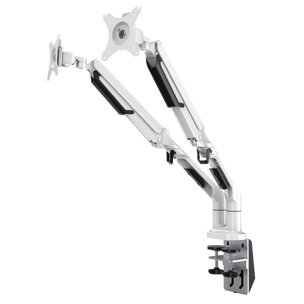Sealey DH27 │ Dellonda Adjustable Double Monitor Arm with 360° Rotation - White