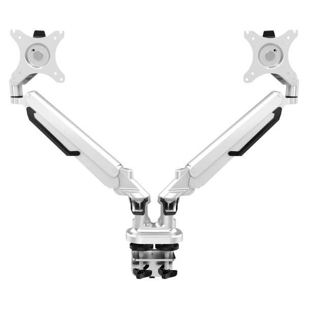 Sealey DH27 │ Dellonda Adjustable Double Monitor Arm with 360° Rotation - White