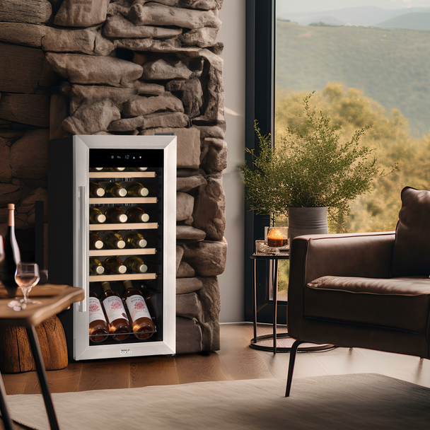 Sealey DH29 │ Baridi 18 Bottle Wine Fridge & Cooler - Stainless Steel