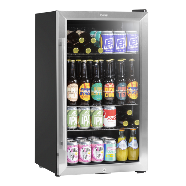 Sealey DH31 │ Baridi Wine, Beer & Drinks Fridge 85L Capacity - Stainless Steel