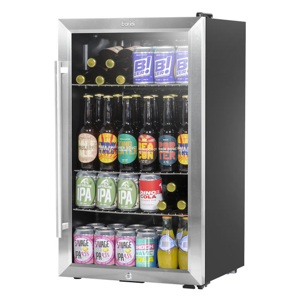 Sealey DH31 │ Baridi Wine, Beer & Drinks Fridge 85L Capacity - Stainless Steel
