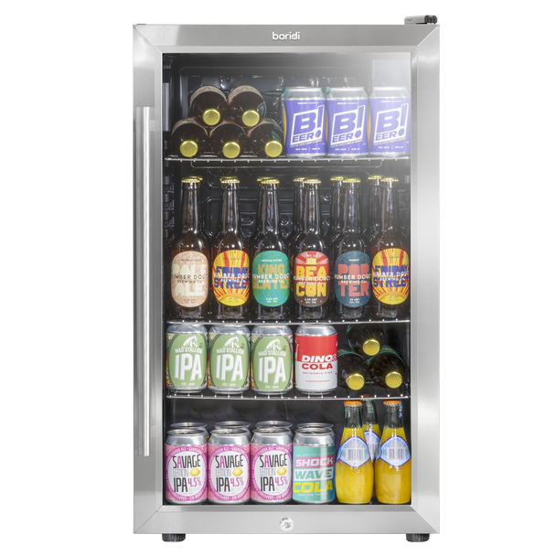 Sealey DH31 │ Baridi Wine, Beer & Drinks Fridge 85L Capacity - Stainless Steel