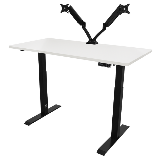 Sealey DH32 │ Dellonda White Electric Height Adjustable Standing Desk, 1400 x 700mm Dual Motor 100kg