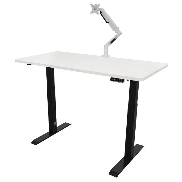 Sealey DH32 │ Dellonda White Electric Height Adjustable Standing Desk, 1400 x 700mm Dual Motor 100kg