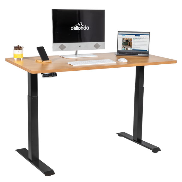 Sealey DH33 │ Dellonda Oak Electric Height Adjustable Standing Desk, 1400 x 700mm Dual Motor 100kg