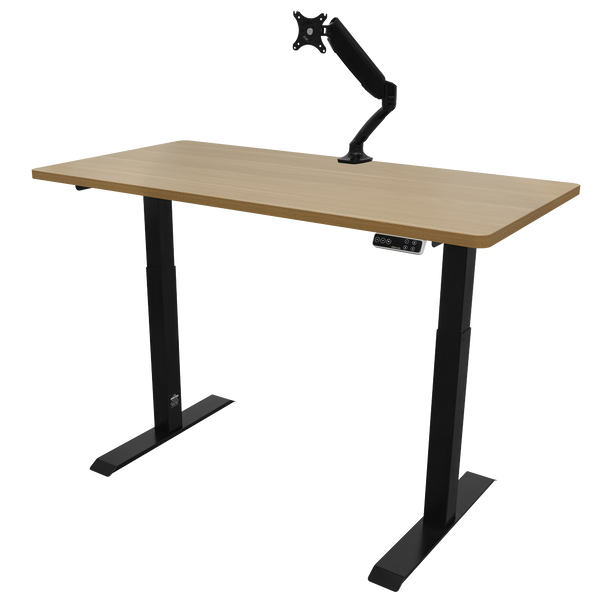 Sealey DH33 │ Dellonda Oak Electric Height Adjustable Standing Desk, 1400 x 700mm Dual Motor 100kg