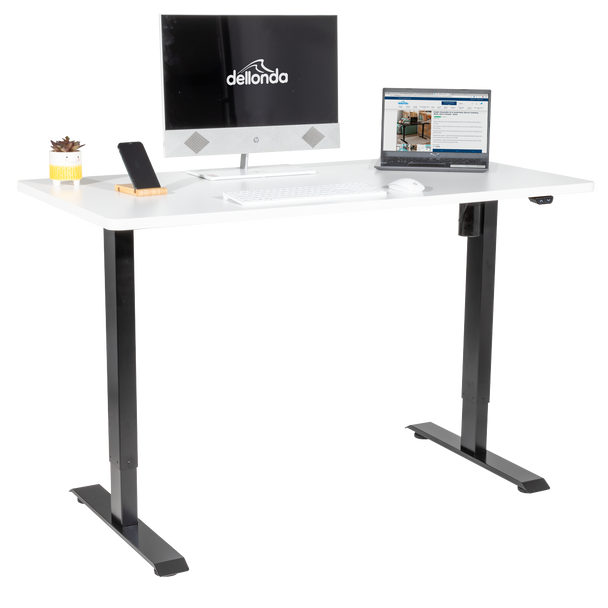 Sealey DH36 │ Dellonda Single Motor Ultra-Quiet Adjustable-Height Electric Sit/Stand Desk - White Desktop