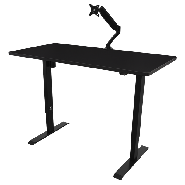 Sealey DH38 │ Dellonda Single Motor Ultra-Quiet Adjustable-Height Electric Sit/Stand Desk - Black Desktop
