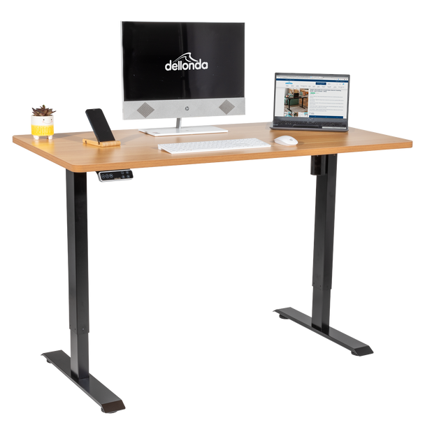 Sealey DH41 │ Dellonda Oak Electric Adjustable-Height Standing Desk with Memory, Quiet & Fast 1400 x 700mm