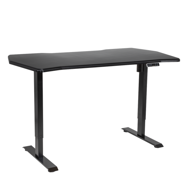 Sealey DH43 │ Dellonda Carbon Fibre Effect Electric Height Adjustable Standing Desk with Memory, Quiet, 1400 x 700mm