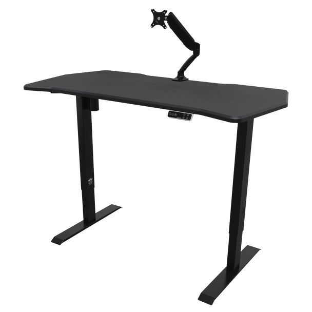 Sealey DH43 │ Dellonda Carbon Fibre Effect Electric Height Adjustable Standing Desk with Memory, Quiet, 1400 x 700mm