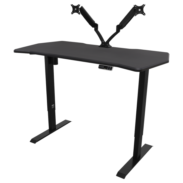 Sealey DH43 │ Dellonda Carbon Fibre Effect Electric Height Adjustable Standing Desk with Memory, Quiet, 1400 x 700mm