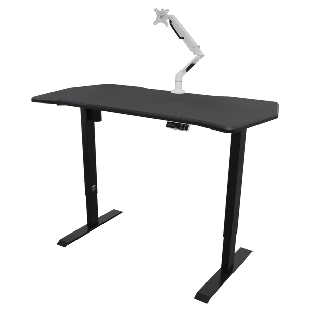 Sealey DH43 │ Dellonda Carbon Fibre Effect Electric Height Adjustable Standing Desk with Memory, Quiet, 1400 x 700mm