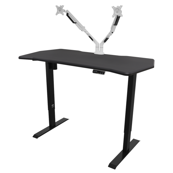 Sealey DH43 │ Dellonda Carbon Fibre Effect Electric Height Adjustable Standing Desk with Memory, Quiet, 1400 x 700mm