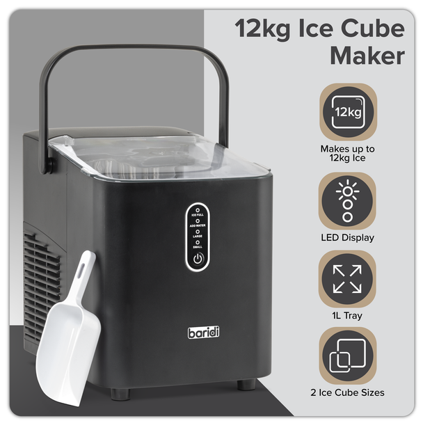 Sealey DH52 │ Baridi Ice Cube Maker with LED Display & 10 Minute Freeze