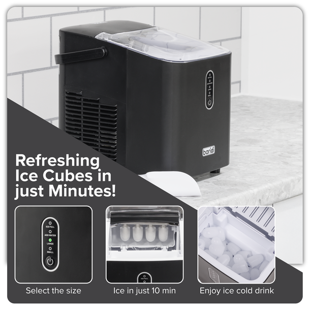 Sealey DH52 │ Baridi Ice Cube Maker with LED Display & 10 Minute Freeze