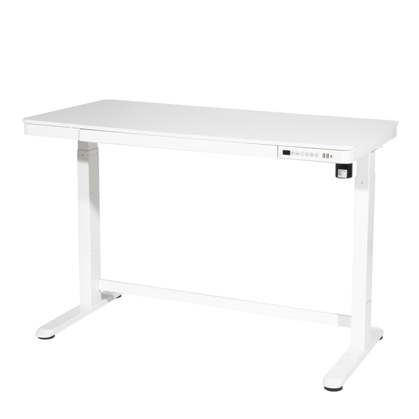 Sealey DH54 │ Dellonda Single Motor Ultra-Quiet Electric Desk with Control Panel, USB Port & Drawer - White Desktop