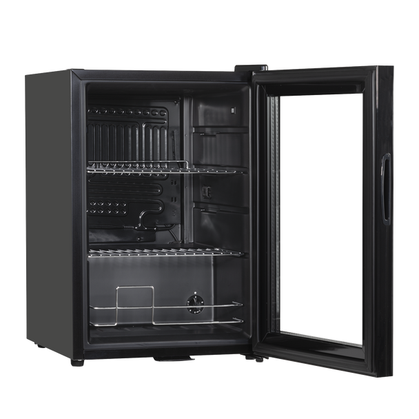 Sealey DH62 │ Baridi Beer & Drinks Fridge with LED Light, Black and Glass Door 60L