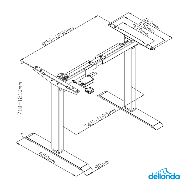 Sealey DH64 │ Dellonda Single Motor Ultra-Quiet Adjustable-Height Desk Frame 70kg Capacity - White