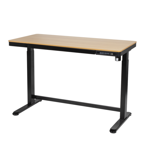 Sealey DH65 │ Dellonda Single Motor Ultra-Quiet Electric Desk with Control Panel, USB Port & Drawer - Oak Desktop