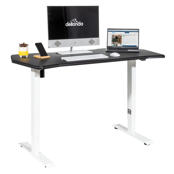 Sealey DH70 │ Dellonda Single Motor Ultra-Quiet Adjustable-Height Electric Sit/Stand Desk - Carbon Fibre Effect Desktop