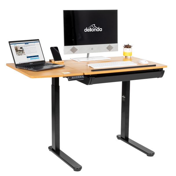 Sealey DH71 │ Dellonda Single Motor Ultra-Quiet Electric Adjustable Drawing Table with 40° Tilt, Drawer & Side Table