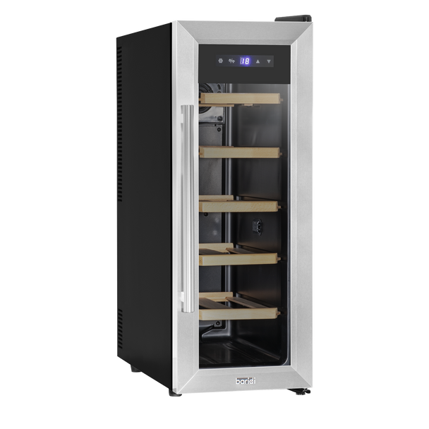 Sealey DH74 │ Baridi 12 Bottle Wine Fridge & Cooler - Stainless Steel