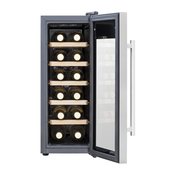 Sealey DH74 │ Baridi 12 Bottle Wine Fridge & Cooler - Stainless Steel