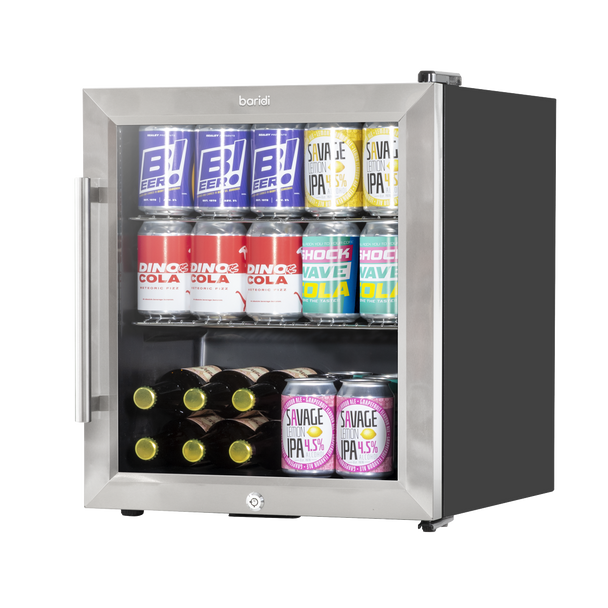 Sealey DH75 │ Baridi Mini Tabletop Beer & Drinks Fridge 50L Capacity - Stainless Steel