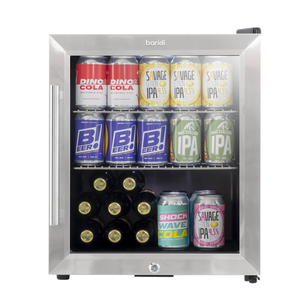 Sealey DH75 │ Baridi Mini Tabletop Beer & Drinks Fridge 50L Capacity - Stainless Steel