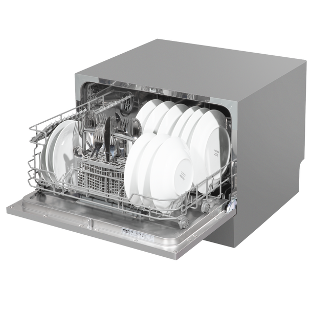 Sealey DH84 │ Baridi Tabletop Dishwasher 6 Place Settings 6.5L Capacity - Silver