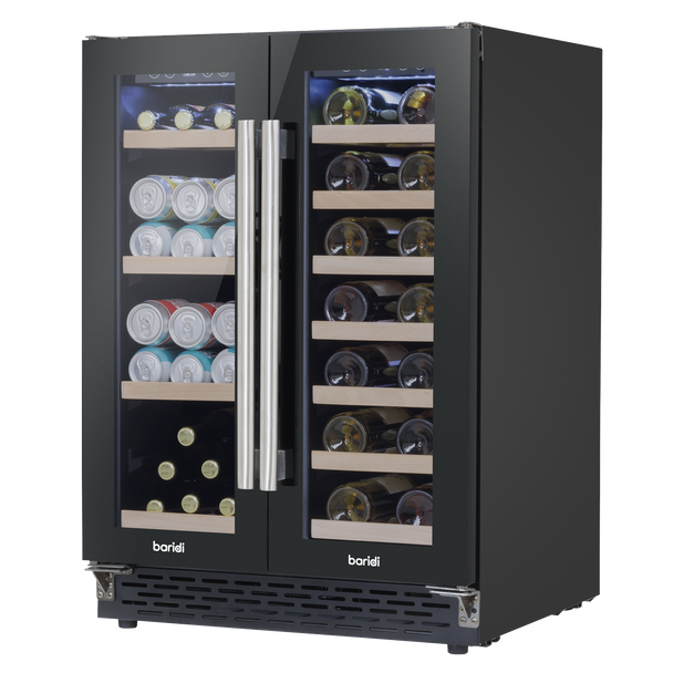 Sealey DH96 │ Baridi 40 Bottle/120 Can Under-Counter/Freestanding Dual Zone Wine Fridge & Cooler 60cm