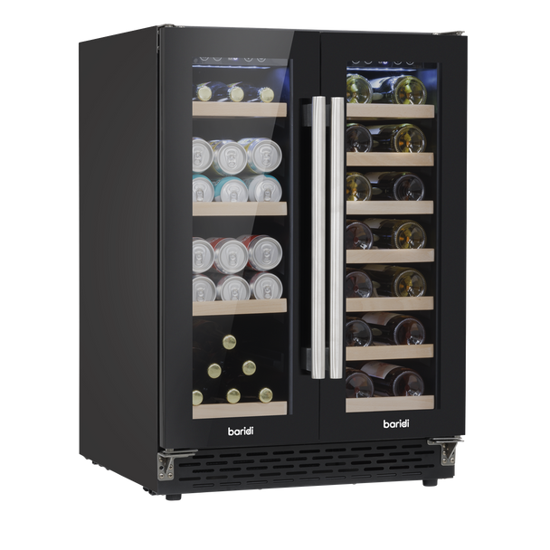 Sealey DH96 │ Baridi 40 Bottle/120 Can Under-Counter/Freestanding Dual Zone Wine Fridge & Cooler 60cm