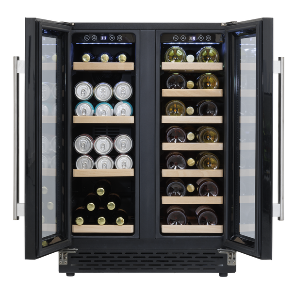 Sealey DH96 │ Baridi 40 Bottle/120 Can Under-Counter/Freestanding Dual Zone Wine Fridge & Cooler 60cm