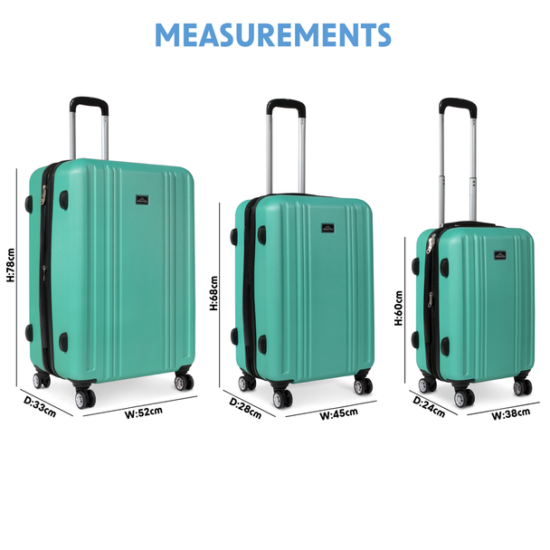 Sealey DL126 │ Dellonda Lightweight ABS Luggage Set with TSA Lock - Teal