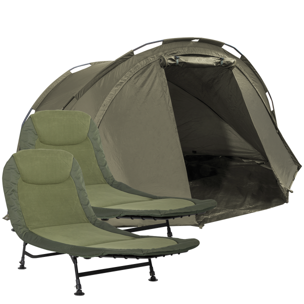 Sealey DL142 │ Dellonda 2-Person Bivvy Tent & Bedchair Set