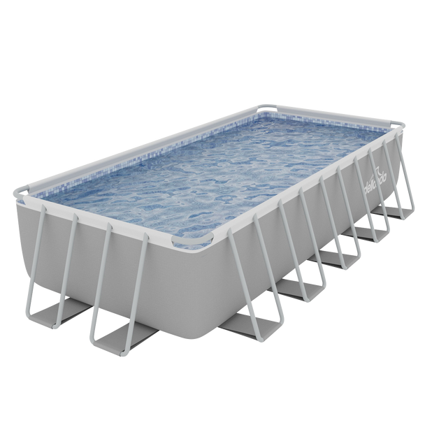 Sealey DL150 │ Dellonda Deluxe Steel Frame Rectangular Swimming Pool with Step Ladder & Filter Pump 21ft