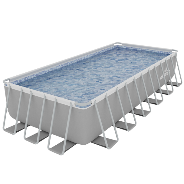 Sealey DL151 │ Dellonda Deluxe Steel Frame Rectangular Swimming Pool with Step Ladder & Filter Pump 25ft