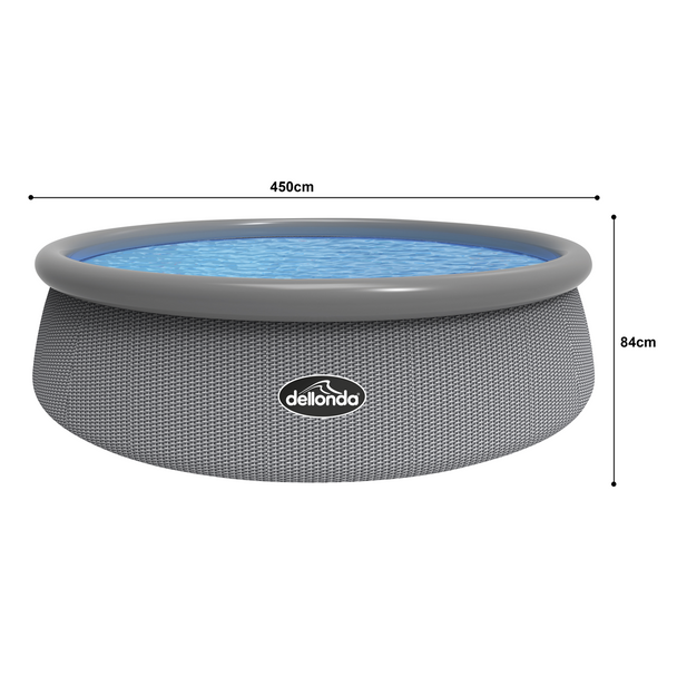 Sealey DL18 │ Dellonda Paddling/Swimming Pool & Pump 15ft - Gray Rattan Effect