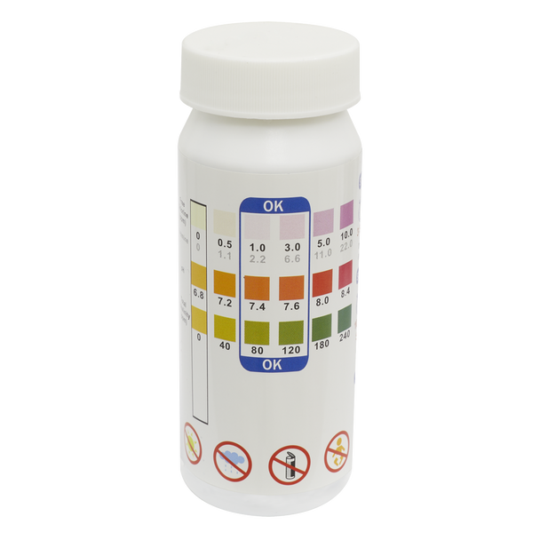 Sealey DL32 │ Dellonda 3-in-1 Chlorine, PH & Alkalinity Test Strips x50 Strips - Pack of 1
