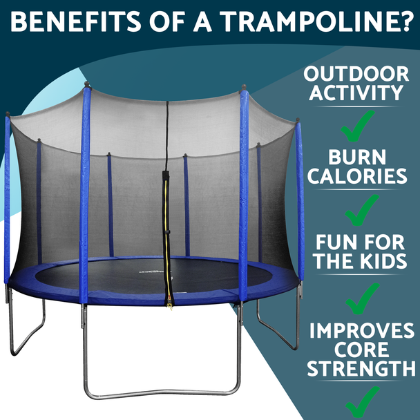 Sealey DL69 │ Dellonda Heavy-Duty Outdoor Trampoline with Safety Enclosure Net 12ft