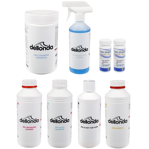 Sealey DL87 │ Dellonda Hot Tub/Spa Master Kit with 6 Chemicals & Test Strips