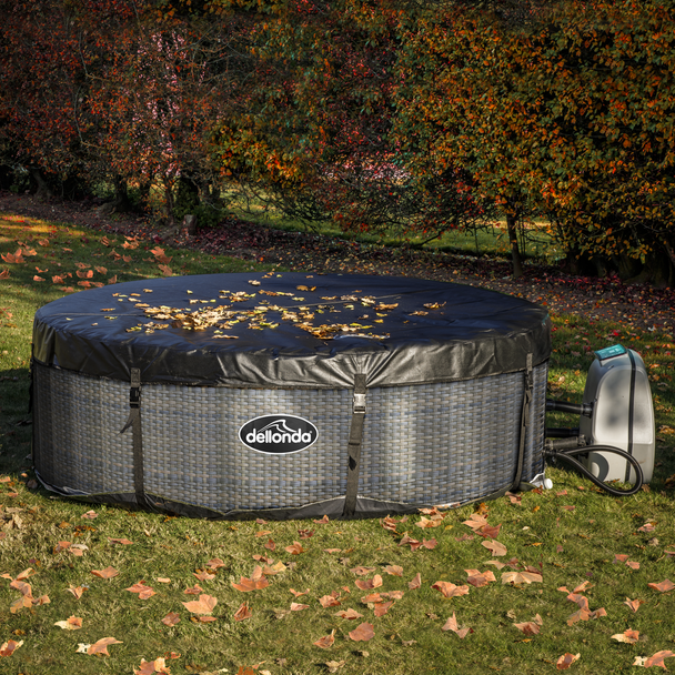 Sealey DL91 │ Dellonda 4-6 Person Inflatable Hot Tub/Spa with Smart Pump - Rattan Effect