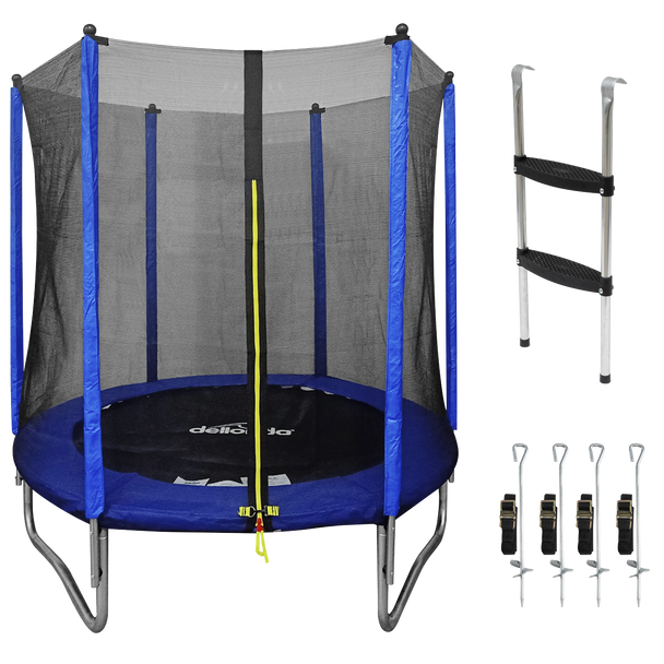Sealey DL92 │ Dellonda Heavy-Duty Outdoor Trampoline with Safety Enclosure Net, Anchors & Ladder 6ft