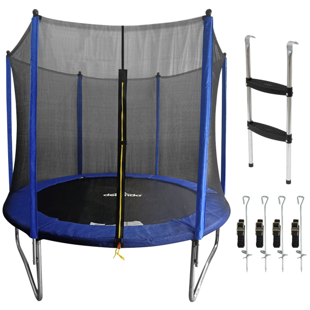 Sealey DL93 │ Dellonda Heavy-Duty Outdoor Trampoline with Safety Enclosure Net, Anchors & Ladder 8ft