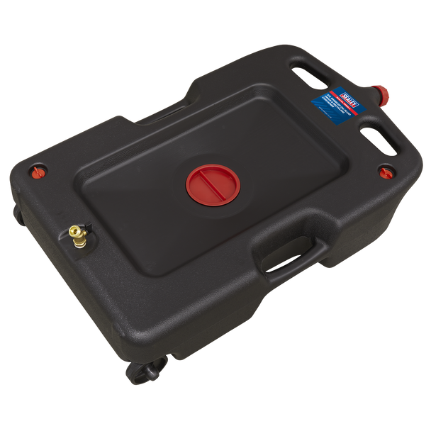 Sealey DRP09 │ Skip Gallery Sealey Oil/Fluid Drain & Recycling Container with Wheels 57L