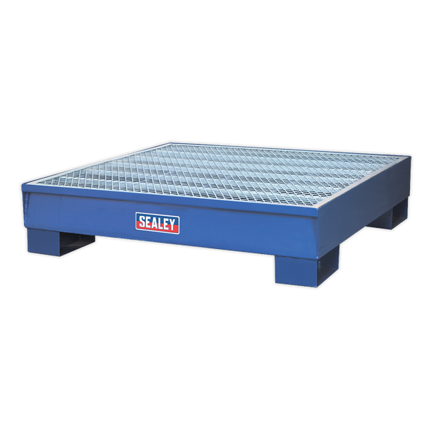 Sealey DRP11 │ Steel Barrel Bund/Spill Pallet 1200 x 1200 x 275mm