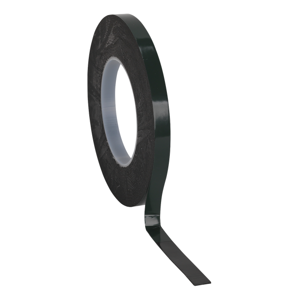 Sealey DSTG1210 │ Double-Sided Adhesive Foam Tape 12mm x 10m - Green Backing