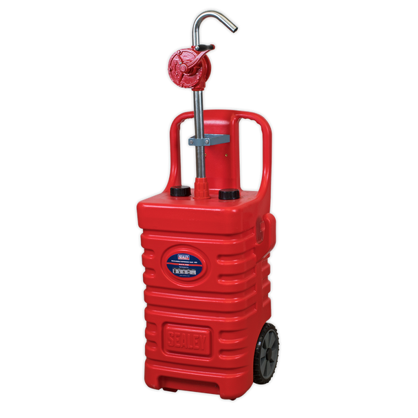 Sealey DT55RCOMBO1 │ Mobile Dispensing Tank with Oil Rotary Pump 55L - Red